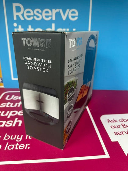 TOWER STAINLESS STEEL SANDWICH TOASTER BOXED