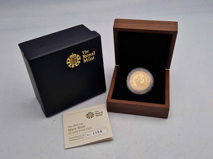 2011 UK Mary Rose £2 Gold Proof Coin – 22ct Gold – 15.98 Grams Boxed In Capsule