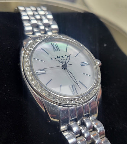 Links of London - Bloomsbury Womens Stainless Steel & Crystal Bracelet Watch