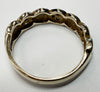 9ct yellow gold hearts ring with diamonds size M