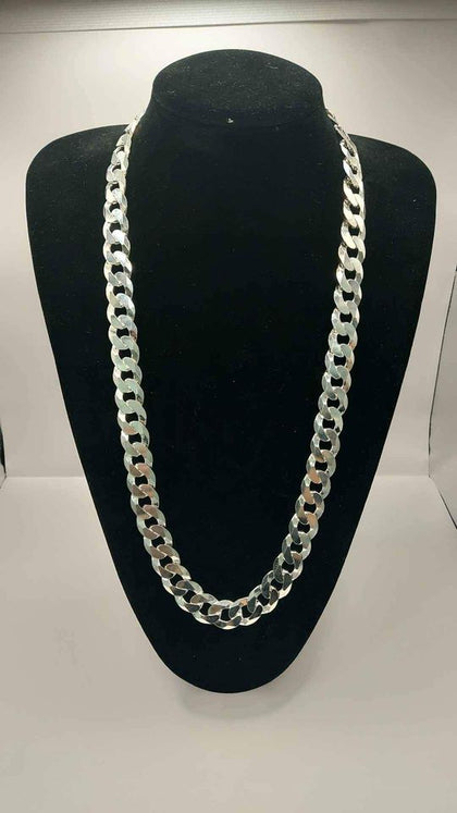 925 Sterling Silver Gents Chunky Curb Chain Necklace - 152.71 Grams - 28