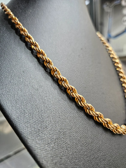 9CT YELLOW GOLD ROPE CHAIN 17