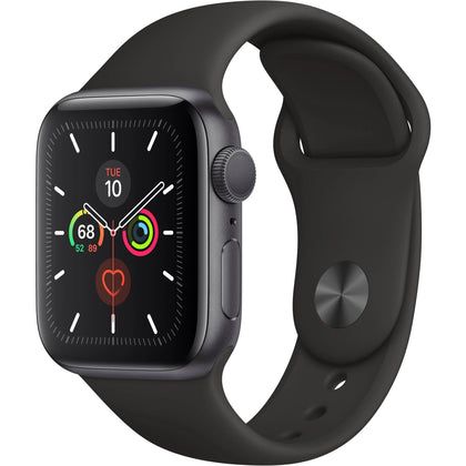 Apple Watch Series 5 GPS, 40mm Space Grey Aluminium Case with Black Sport Band