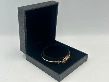 9CT (375) Yellow Gold Bangle Filigree Style, 6.4g, Boxed