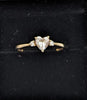 375 Hallmarked, Yellow Gold, Heart Shaped Stone on Thin Band, Engraved 'I Love You', Size N/6 1.15g