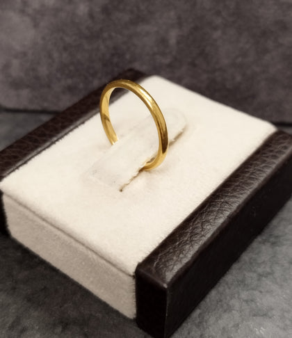 22ct Yellow Gold Band Ring - Size J