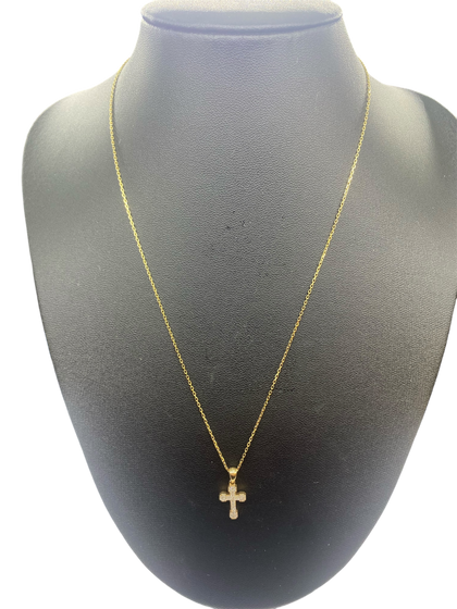 9CT GOLD CROSS & CHAIN LEIGH STORE