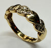 9ct yellow gold hearts ring size M