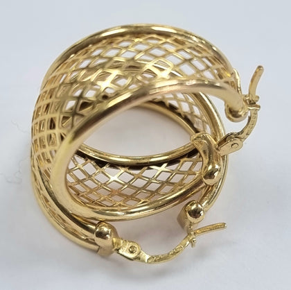 9ct Gold Basket Weave Earrings