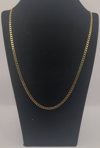 9ct yellow gold 10.24 gram curb style chain boxed 24'' hallmarked