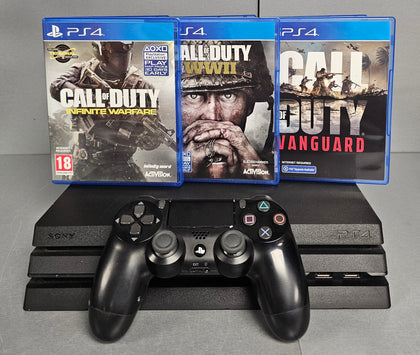 Sony Playstation 4 Pro - Game Console - 4K - HDR - 1 TB HDD - Jet Black + 3 Games
