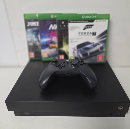 Xbox One X Console, 1TB, Black, with 4 games