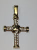 9ct gold cz stoned cross pendant