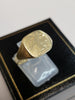 9ct Yellow Gold Signet Ring - Size U - 2.81G - Engraved with Letter A - Hallmarked