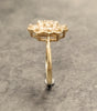 9ct Yellow Gold Oval flower Cluster Cubic Zirconia Ring - Size Q