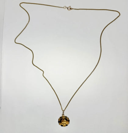 9ct yellow gold St. Christopher pendant with 22