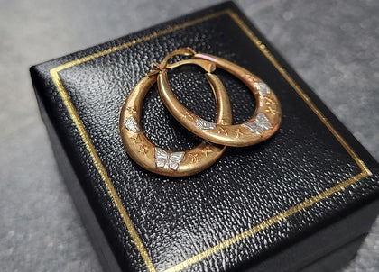 9CT - Rose Gold Hoop Earrings - 0.89g