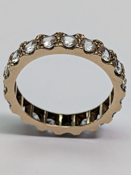 9ct Gold Jagged Cz Ring