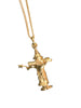 9ct gold vintage wizard charm & Curb chain