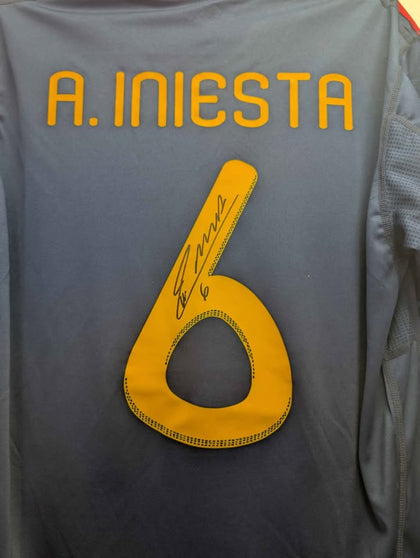 Football Prizes 2010 Signed Andres Iniesta Spain Football Shirt - With COA - Size Large