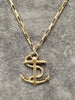 9ct Yellow Gold Open Box Chain & Anchor Pendant