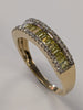 9ct gold diamond & yellow stone ring