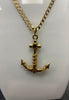 9ct Gold Curb Chain and Anchor Pendant 10.86g 22"