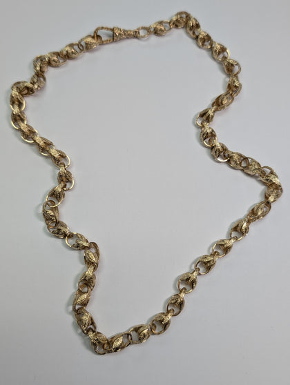 9ct Gold Patterned Tulip Chain