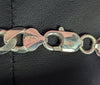 925 SILVER HALLMARKE, CURBED CHAIN W/LOBSTER LOCK, 22", 61.6G