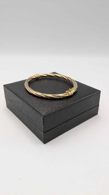 9CT (375) Yellow Gold Hinged Bangle, 7.4G, Unboxed