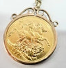 22ct Gold Full Sovereign 1911 With 9ct Mount And Belcher Chain 20"