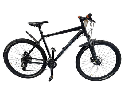 Carrera Vengeance Mens Mountain Bike - Black XL 27.5 With Orange Handles (collection only)
