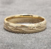 9ct Yellow Gold Decorative Wedding Band - Size N