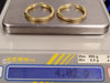 9ct Yellow Gold Round Tube Plain Design Hoop Earrings - 36mm -