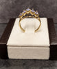 9ct Yellow Gold & Marquise Cut Lilac Stones Ring Size - M