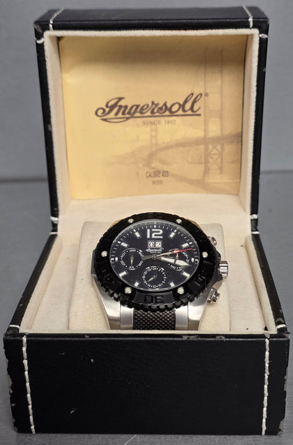 INGERSOLL men's automatic Watch with black Dial analogue Display and black stainless steel Bracelet IN1210BKMB ***Boxed