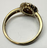 9ct gold and diamond cluster ring size T 1/2
