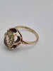 9ct Yellow Gold Ladies Cocktail Ring With Big Smokey Quartz Stone - Size P - 3.29 Grams