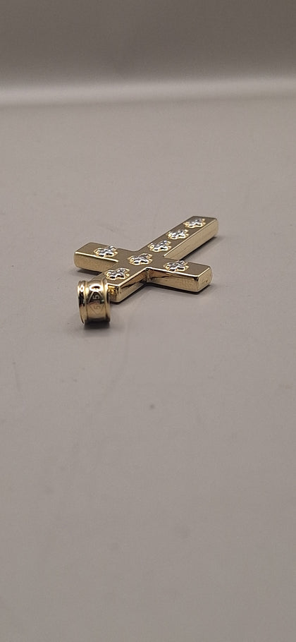 14ct Yellow Gold Hollow Cross Pendant -  3.49 Grams