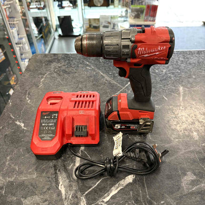 Milwaukee 18v Fuel Brushless Combi Drill + 5.0AH Battery M18 FPD2 Charger