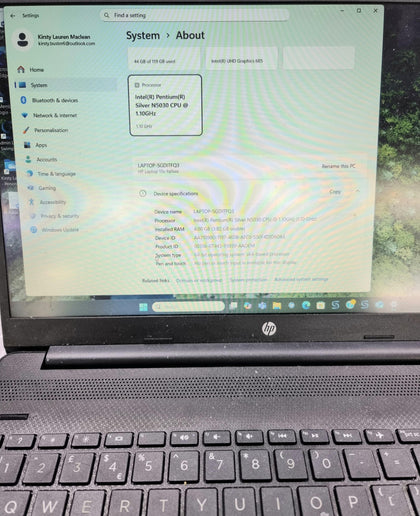 HP 15S-/N5030/4GB Ram/128GB SSD/15