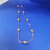 14K Gold Ball Necklace (585 Hallmarked & Tested) Weight:3.9 Grams, 16" Approx Length-- Box Included