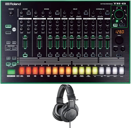 Roland AIRA TR-8 Rhythm Performer Drum Machine with Audio-Technica Studio Headphones