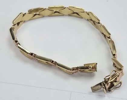 9ct Gold Woven link Bracelet 2 Tone 7.5