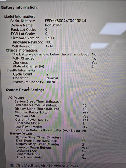 MACBOOK AIR M4 CHIP 16GB 256GB STORAGE  * 24 MONTH WARRANTY*