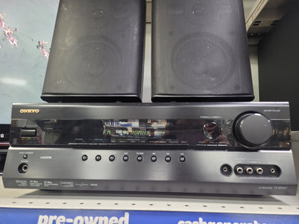 Onkyo TX-SR307 AV receiver surround sound system + 2 speakers