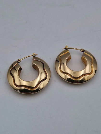 Pair Of 9ct Yellow Gold Hoop Earrings - 4.45 Grams