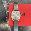 Hugo Mens HUGO Smash Gold Plated Brown Leather Strap Watch