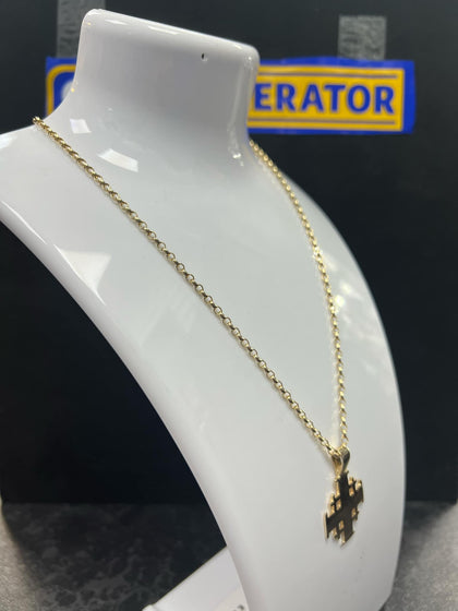 9ct Gold Chain (24 inch) and Pendant, 10.88g