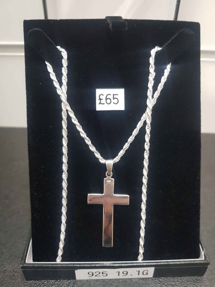 925 STERLING SILVER CHAIN WITH CROSS